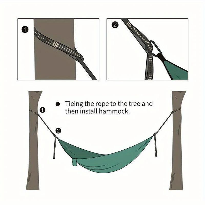 2M Multi-Schlaufen Verstärkte Polyester Hängematten Gurte 200kg Maximale Belastung Strapazierfähiges Verstellbares Utility Spanngurt für Camping Reise