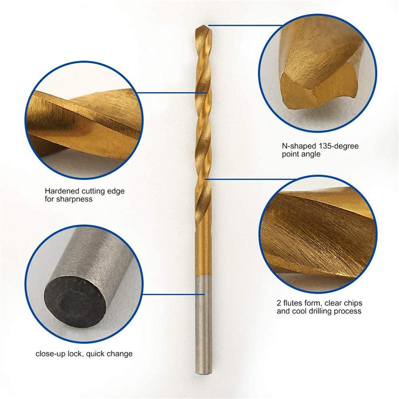 Fresh 480 Pcs Titanium Drill Bit Set HSS Drill Bits For Metal, Steel, Wood, Plastic, Copper, Aluminum Alloy, 1Mm To 3.5Mm