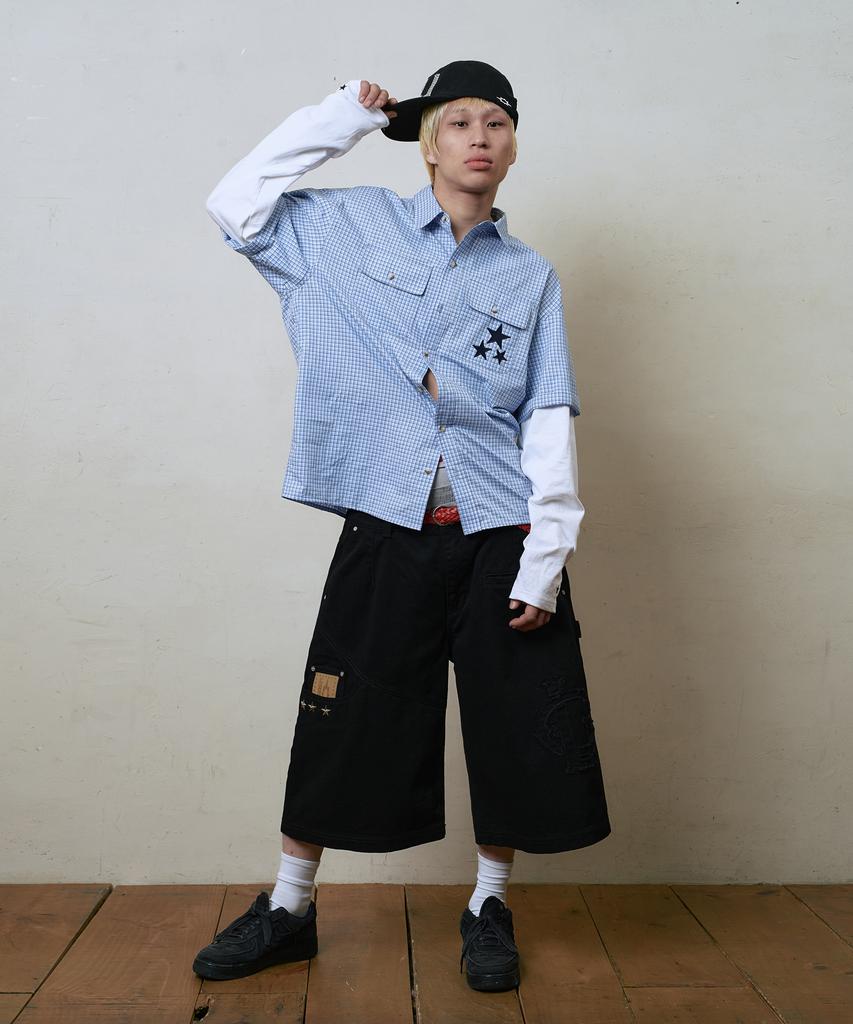 Lujeoseukeulleob Lc Logo Applique Bermuda Cotton Pants Black