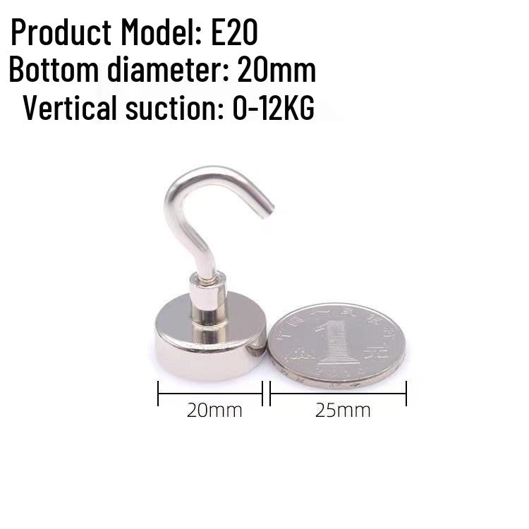 Neodymium Iron Boron Strong Round Magnet Hook - No-Drilling Magnetic Suction Cup