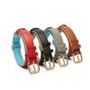 New Pet Genuine Leather Collar Lychee Pattern Head Layer Cowhide Dog Collar Anti-slide Adjustable Dog Collar