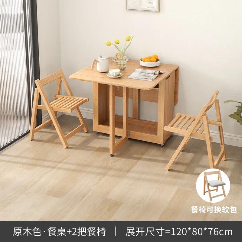 For Folding Dining Table Set 6 Chairs Luxury Modern Space Savers Minimalist Dining Table Nordic Table À Manger Kitchen Furniture