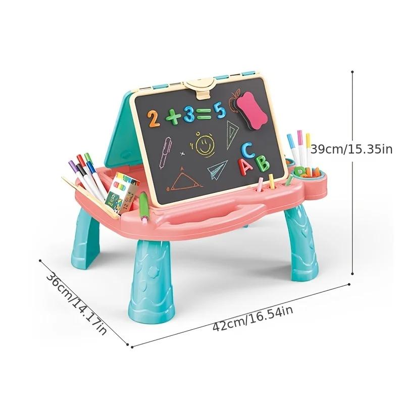 Drawing Magnetic Board Toys For Kids Infant Early Learning Double Sided Foldable Tabletop Drawing Easel Erasable Writing Pad