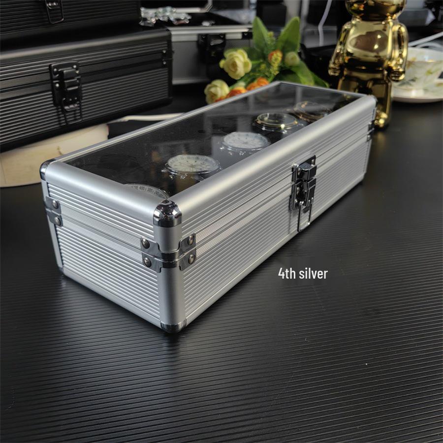 4-Slot Aluminum Watch Storage Box - Drop-proof & Lockable Gift Case