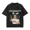 Slayyyter Herren T-Shirt Gewaschen Lässige T-Shirts Kurzarm Rundhals T-Shirt Baumwolle Übergröße Kleidung