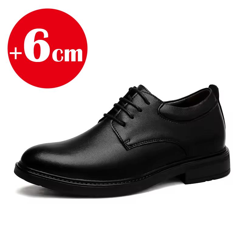 Kancelářské business formální boty pánské vnitřní zvýšení výšky 6/8 cm boty silná podrážka jednoduché černé pánské pravá kůže ležérní boty