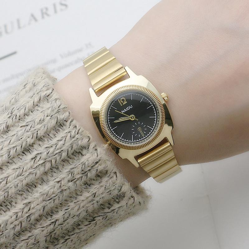 Luxury Watch for Women Minimalist Style Niche Light Retro Steel Strap Small Gold Quartz Watch Relógio Feminino Dropshipping