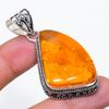 Natural Baltic Amber Gemstone 925 Sterling Silver Jewelry Pendant 2.25" AP-14309