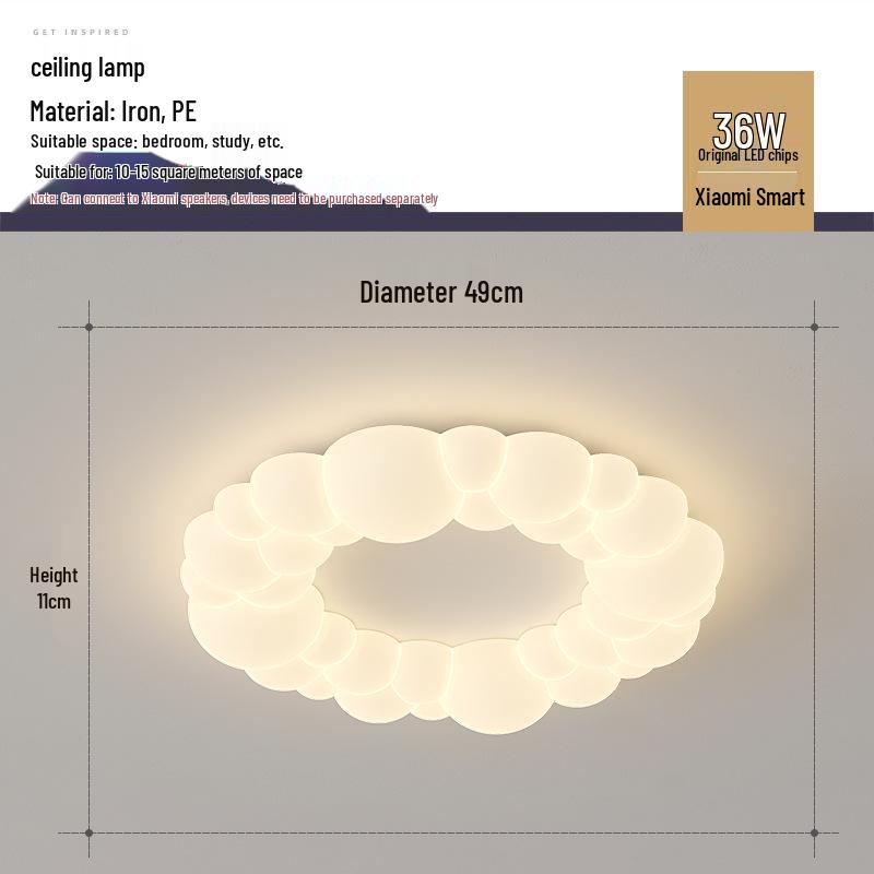 Nordic Modern Minimalist Cream Bubble Ceiling Light for Master Bedroom