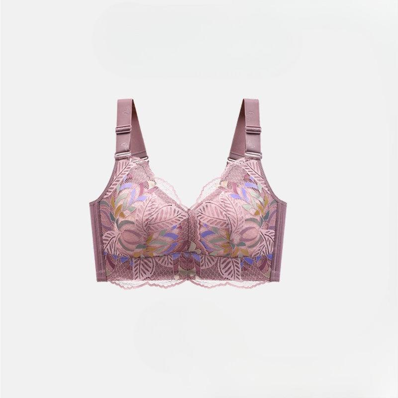 Plus Size Women's Summer Full Cup Non Underwire Reclining Pair of Breathable Underwear