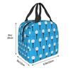 Golf Ball And Tee Pattern (Cyan Blue) Insulated Lunch Bag for Women Office Cooler Thermal Food Box Tote Lunch Boxes Container