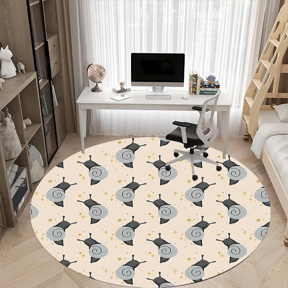 1pc Snail Shell Office Round Area Rug, Indoor Mat Suitable For Office, Under Office Chairs Bedroom Living Room Home Decor, Room Deco