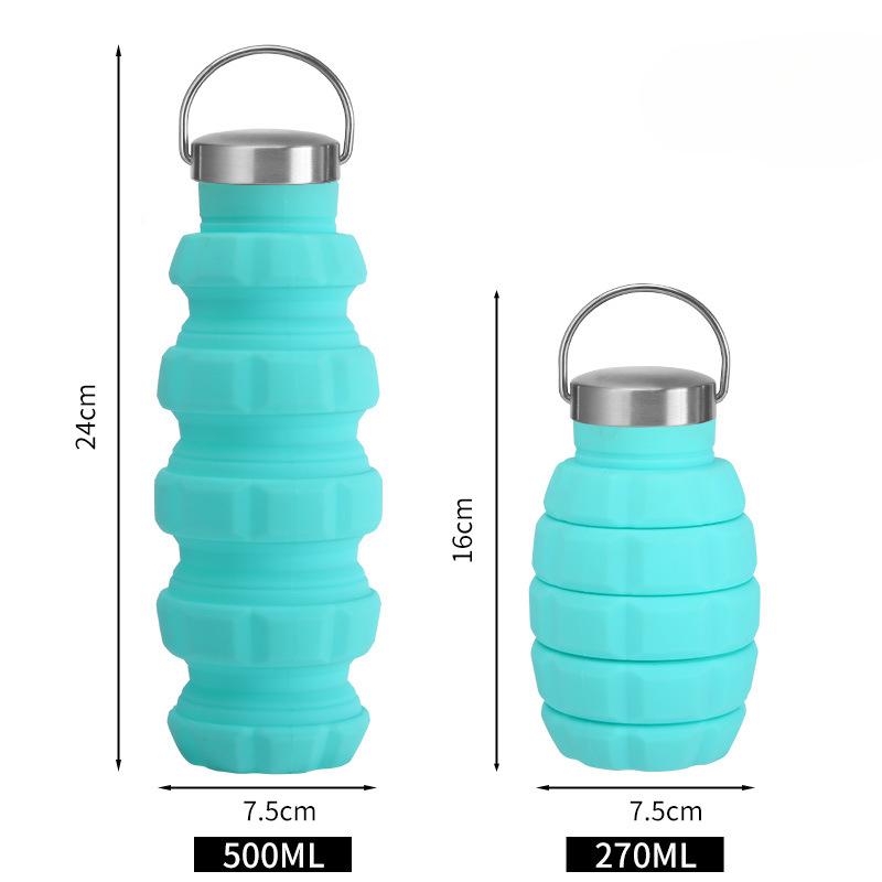 Outdoorové sporty Jedlý silikonový kelímek na vodu Netěsnost Cestovní výsuvný skládací hrnek Horolezectví Fitness Přenosná silikonová láhev