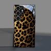 Golden Flash Leopard Pattern Tempered Glass Phone Case Suitable for Samsung GalaxyS26 S25 S24 S22 S21 S20FE/Ultra/Plus Anti Drop
