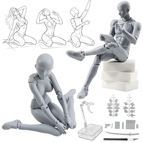 

CHALAN Drawing Doll, Movable Figure with 30 Moveable Joints and Stand [Recommended by Professional Manga Artists] Drawing Doll, Full-Body Doll, Manneq