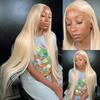 Light Gold Floral Lace Front Wig, Permable & Dyeable, Full Head Style