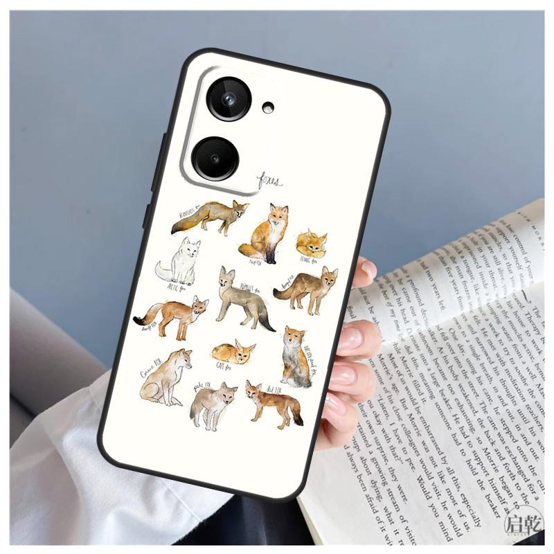 Fox Animal Pattern For Realme 11 8 9 10 Pro Plus GT Neo 5 3T 2T C11 C21 C25 C21Y C31 C30 C33 C35 C55 Case