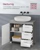VASAGLE Mobile da bagno, Mobile per bagno, 3 Cassetti Grandi, 30 x 70 x 64 cm, Mobile da bagno, 2 Scomparti Dietro la Porta