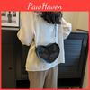 Chic Heart-shaped Crossbody Bag With Trendy Street Fashion Elements For Women