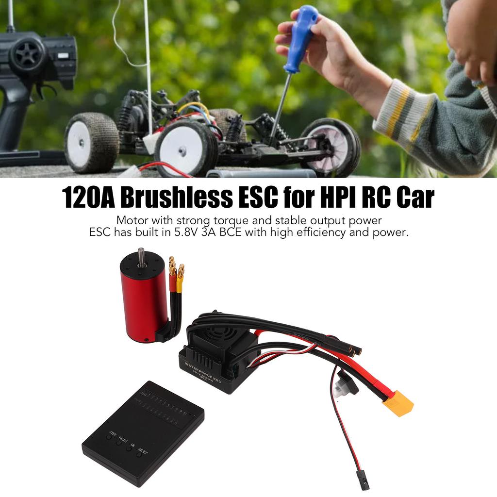 S3670 2150KV Waterproof Brushless Motor 120A Brushless ESC XT60 Programming Card Combo for Traxxas for HSP for HPI 1/8 RC Climbing Car