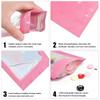 100Pcs Holographic Ziplock Bag Plastic Laser Iridescent Zip Bags for Manicure Eyelash Display Earrings Ring Jewelry Storage Bags