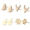 Snowflake Tree Elk Jingle Bell Stud Earring Women Stainless Steel Gold Earrings Jewelry Valentine Gift