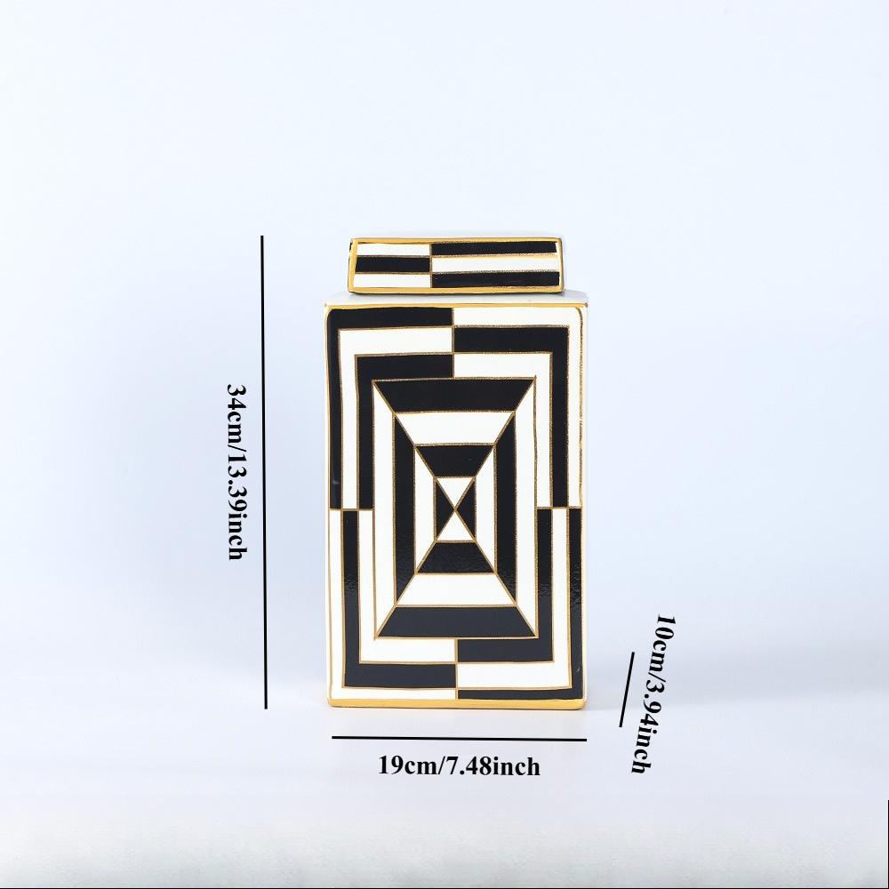 Light Luxury Three In One Ceramic Jar with Lid, Home Decoration, Handicrafts, Storage Cabinets, Vases, Multi-purpose Design