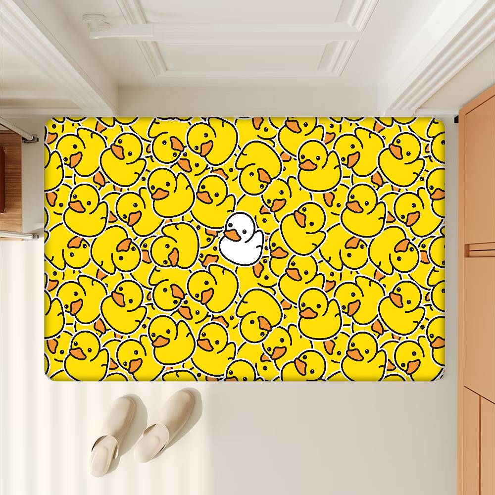 Yellow Duck Cartoon Pattern Floor Carpet Nordic Style Home Doormat Bathroom-Toilet Mats Bedroom Bedside Mats