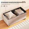 Faltbare Aufbewahrungsbank am Fußende Volumen 67 L Tragfähigkeit 120 kg mit Deckel 76L x 38B x 38H cm Rosa