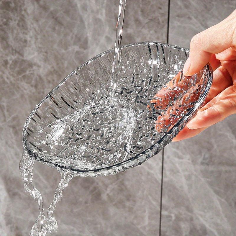 8Pc Luxurious Creative Iceberg Pattern Fruit Tray Hotel Style Bone Spitting Dish Dining Table Popular Small Transparent Tray Set