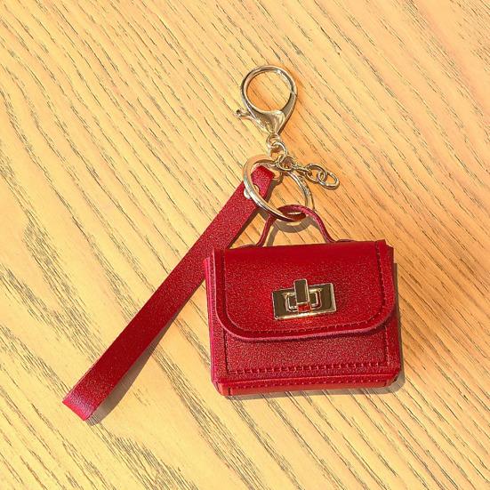 Keychain Pendant Mini Handbag Charm Key Chain with Versatile Hanging Buckle Wear-Resistant Imitation Leather