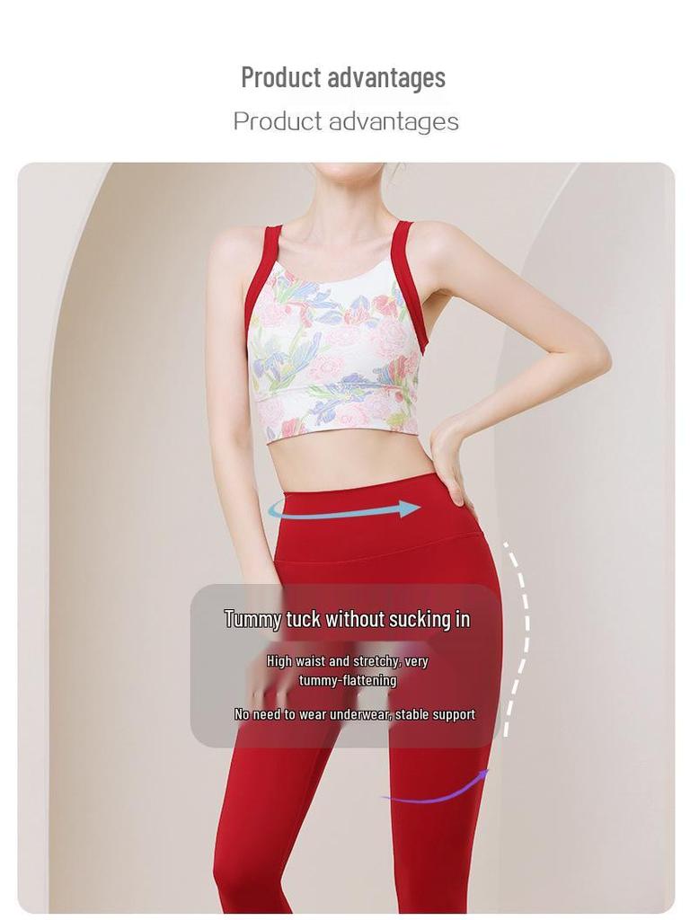 Neue Farbe Damen Stoßfestes Yoga Fitness Tank & Sportunterwäsche Set - Hohe Intensität Seitenboob-Unterstützung zum Laufen