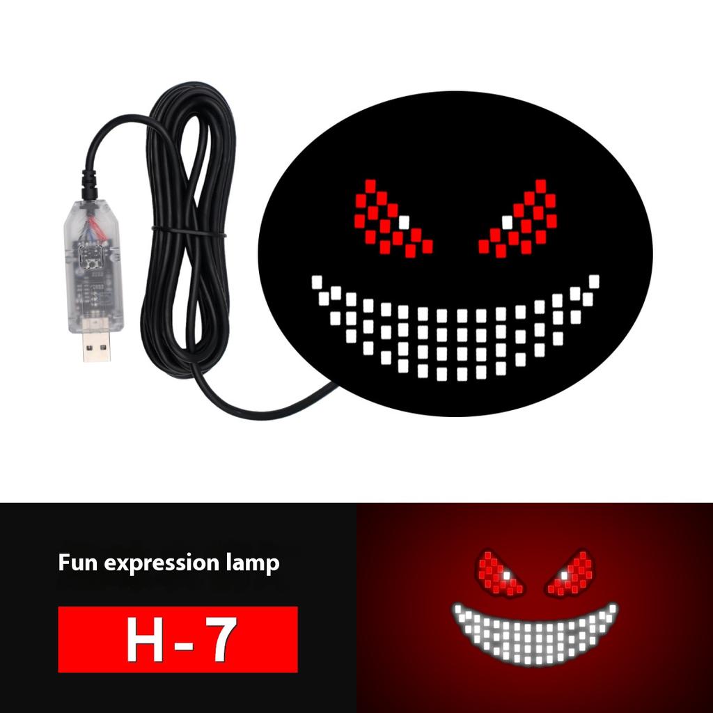 Car Red Eye Light Demon Eye Animation Flashing LED Decoration Light Expression Light Rear Window Car Warning Light
