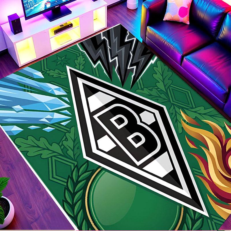 Borussia Mönchengladbach Druckteppich, Waschbarer Bodenläufer, Für Eingangsbereich Studentenwohnheim Waschküche Büro Arbeitszimmer, Heimdekoration Geburtstag Weihnachtsgeschenk
