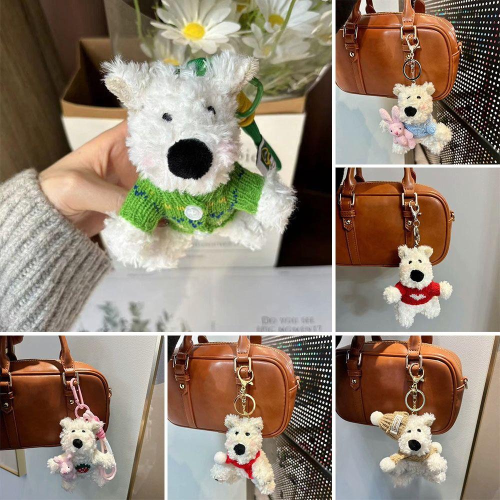 

Cartoon Puppy Pendant Plush Bag Pendant Gifts West Highland Dog Keychain 2