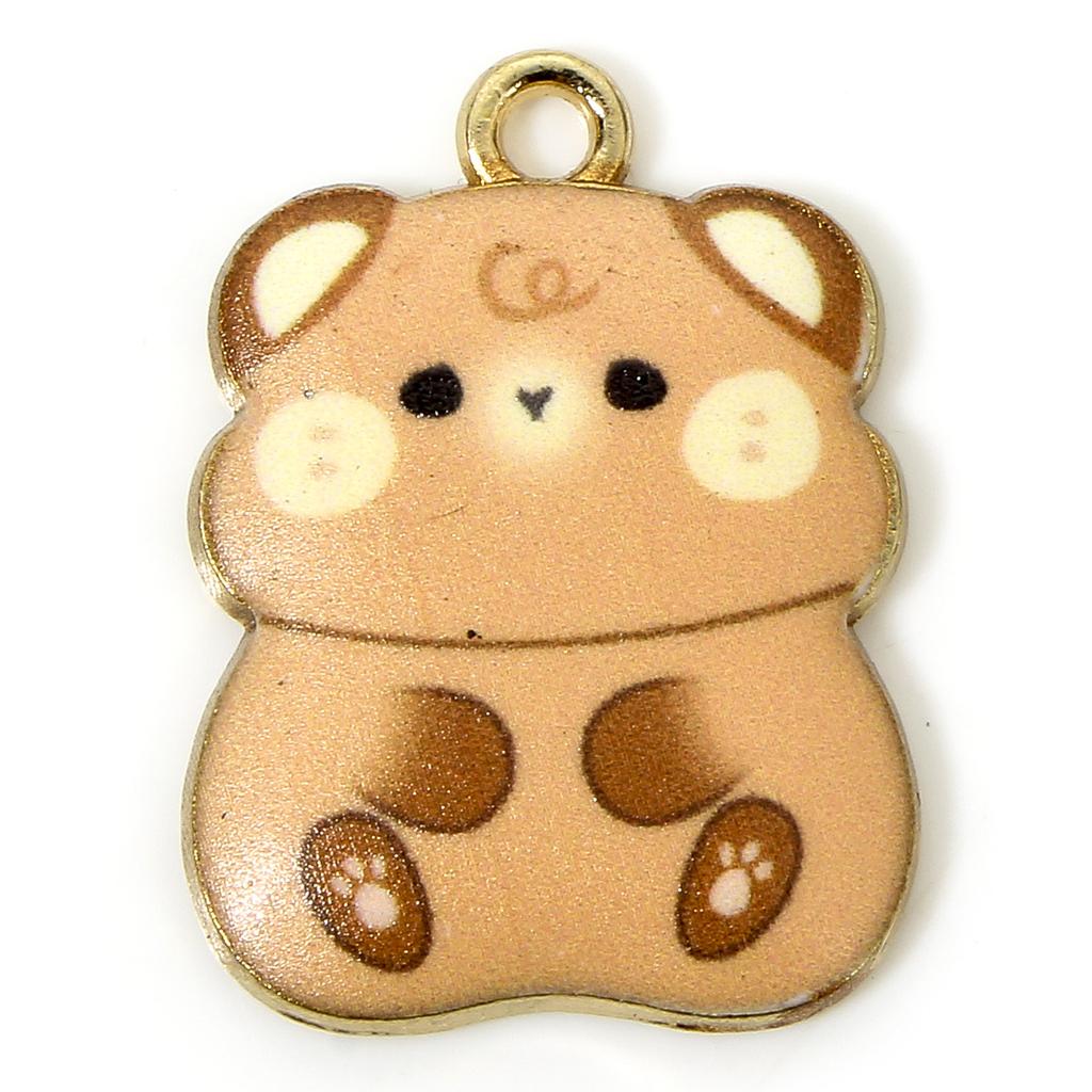 10 PCs Multicolor Hamster Cat Enamel Charms Zinc Based Alloy Gold Plated Pendants for DIY Jewelry Making 23mm X 17mm