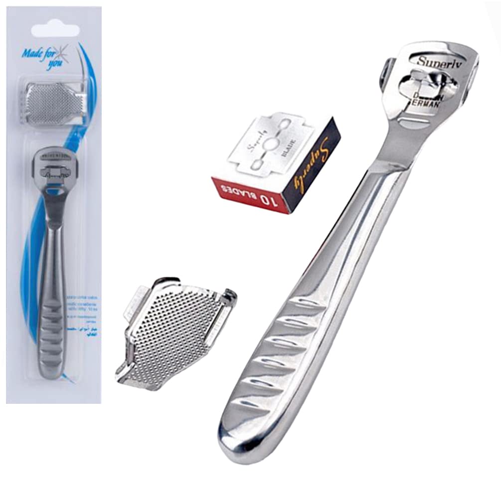 Beauty Foot Heel Regular Size for and Calluses 10 Replacement File, 120/220, Calluses, Corns, (Includes Blades)