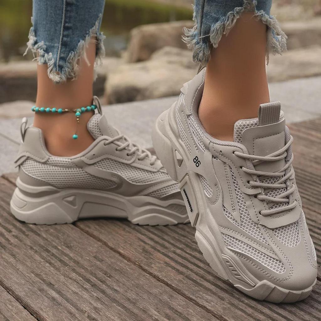 Modische Mesh-Dad-Schuhe für Frühling und Sommer – bonbonfarben, atmungsaktiv, mit dicker Sohle, vielseitige Sport-Sneaker