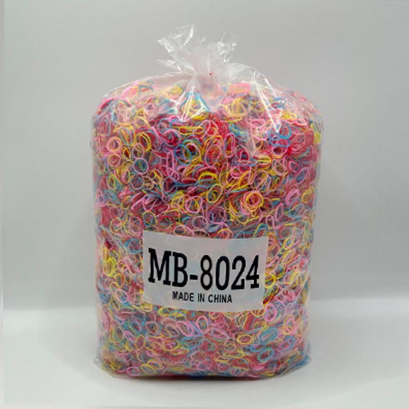 8024 Colorful Children's Hair Ties – Small High-Elastic Rubber Bands, One Pound Pack