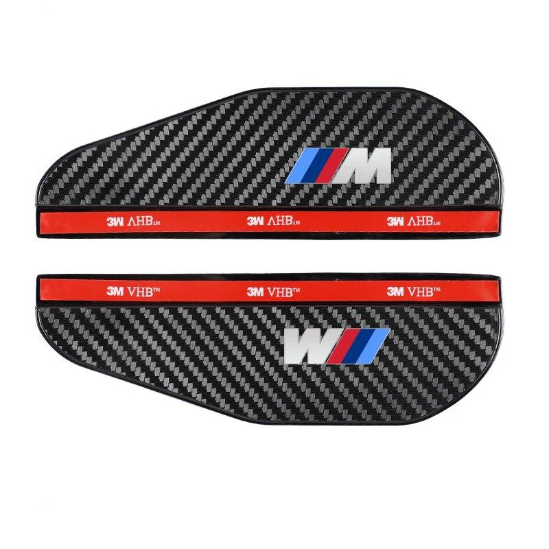 Car Side Rear View Mirror Rain Eyebrow Visor Rain Shield Shade Cover Sticker For BMW M Power E39 E46 Performance X1 X3 X5 X7