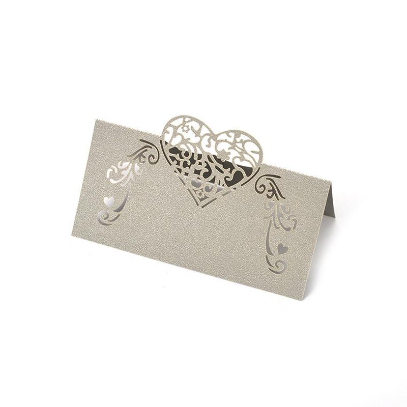 50pcs Laser Cut Heart Shape Place Cards Wedding Name Cards for Wedding Party Table Decoration Wedding Decor