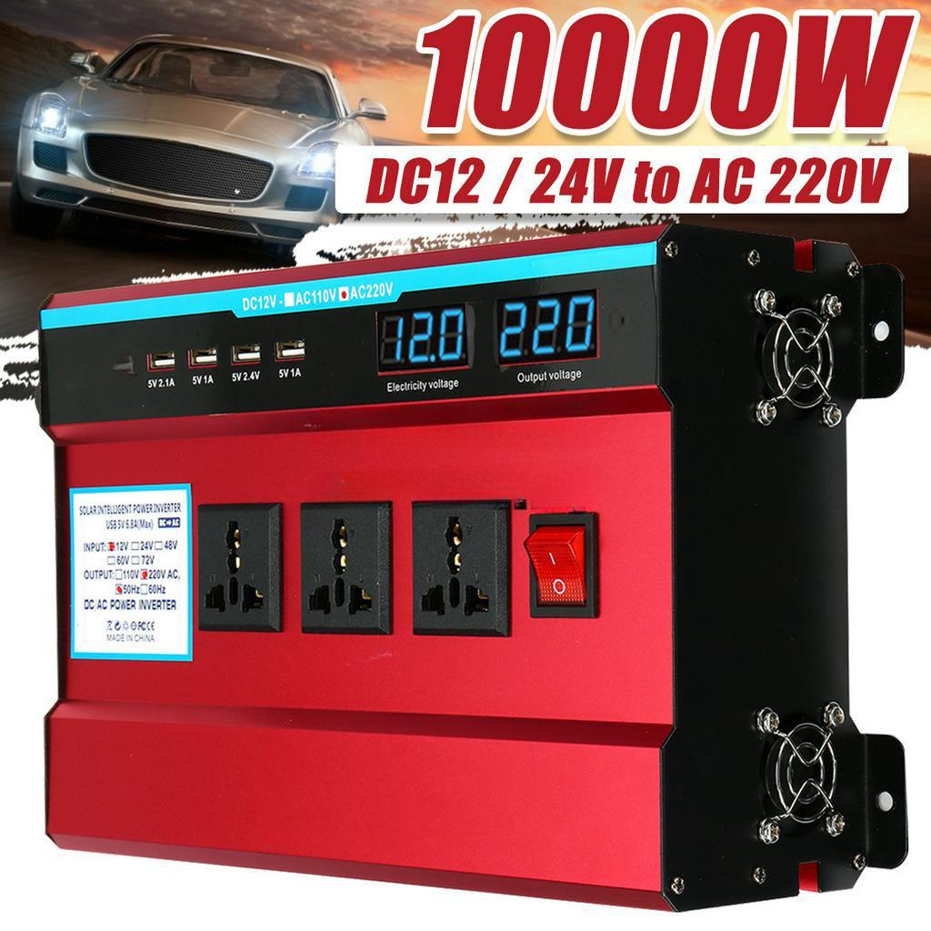 10000W LED Display Car Inverter Power Inverter Peak Auto 4 USB Port Converter Transformer Modified Sine Wave