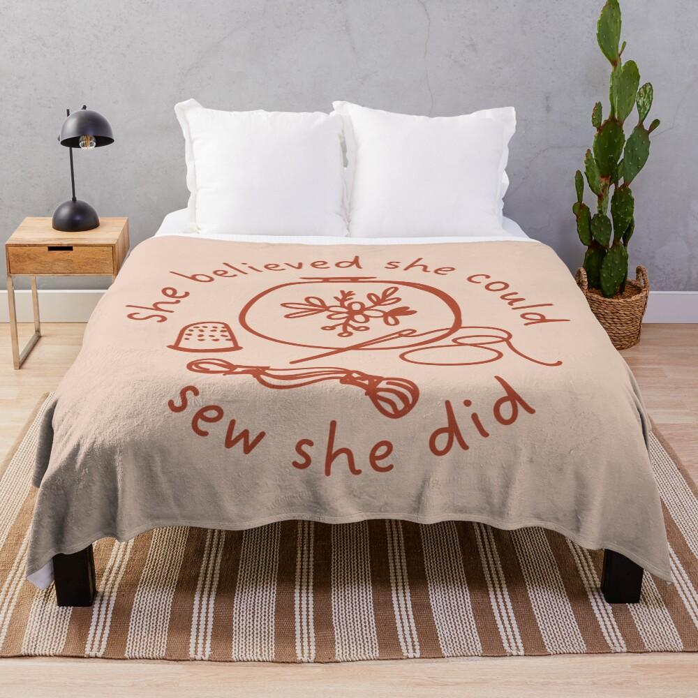 She Believed She Could, Sew She Did Throw Blanket