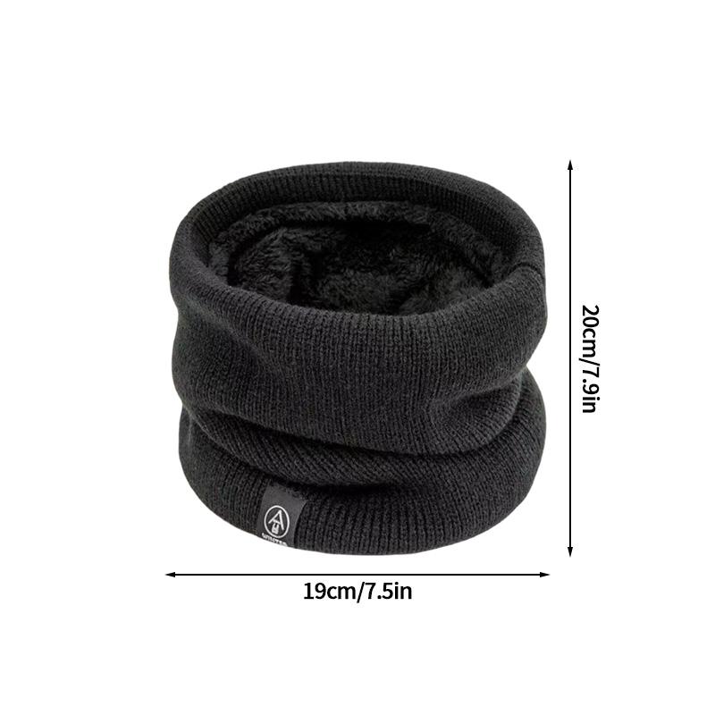 Warm Knitted Scarf Thickened Plush Windproof Winter Neck Gaiter Cold Weather Outdoor Sport Ski Running Men Women Tube Scarf