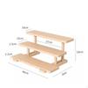 Wooden Display Stand, Tiered Organizer Shelf, Countertop Dessert Riser, Multipurpose Storage for