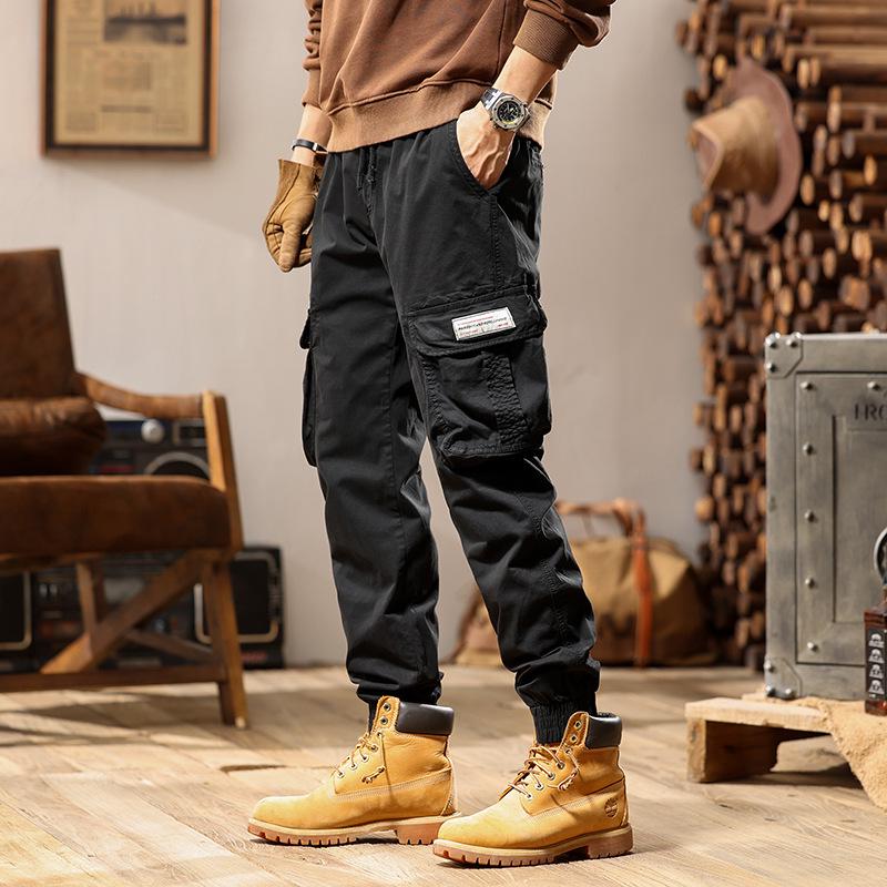 Retro Casual Loose Cuff Pants - Men’s Fashionable, All-Match Overalls