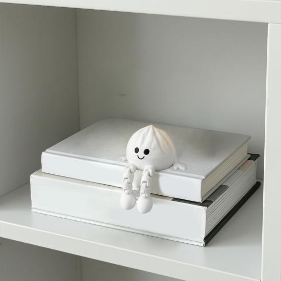 3D Printed Steamed Bun Fidget Toy, Funny Bun Figurine with Movable Joints, Desktop Stress Relief Toy for Home, Office