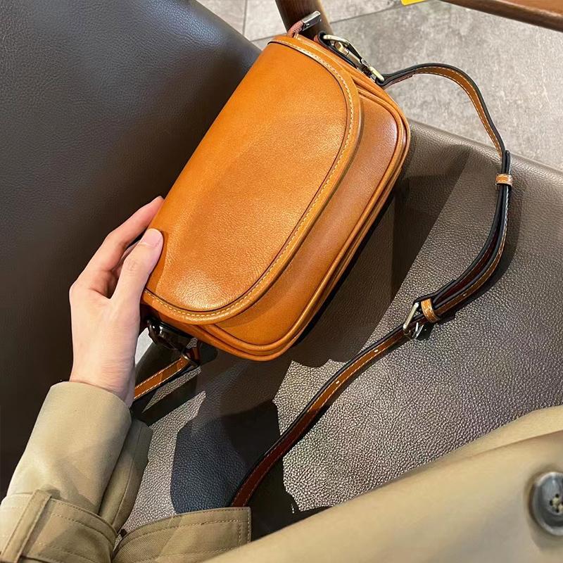 Retro leather women's bag crossbody bag new fashion all-in-one senior sense of foreign style head layer cowhide shoulder bag