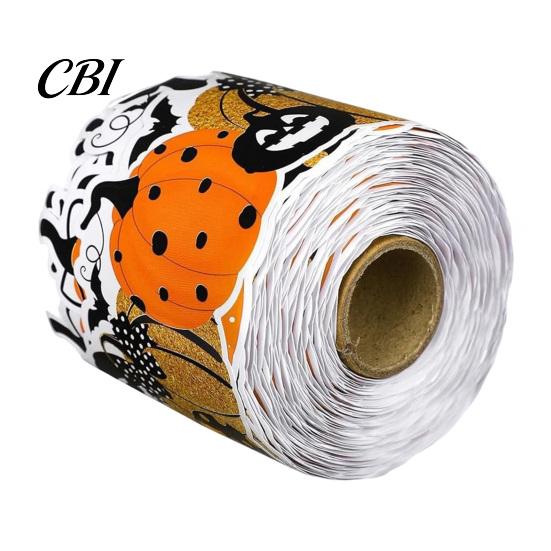 Indoor Home Decorations Halloween Stickers with Pumpkin And Bat Prints, Durable Coated Seasonal Atmosphere Enhancers Paper Decals, Stylish Frame