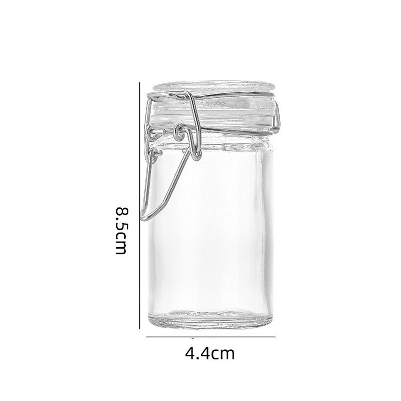 50/100ml Glass Bottle Sealed Storage Jar with Buckle Airtight Locking Lid Big Mouth Kitchen Bottles for Coffee Beans Fruits Nuts